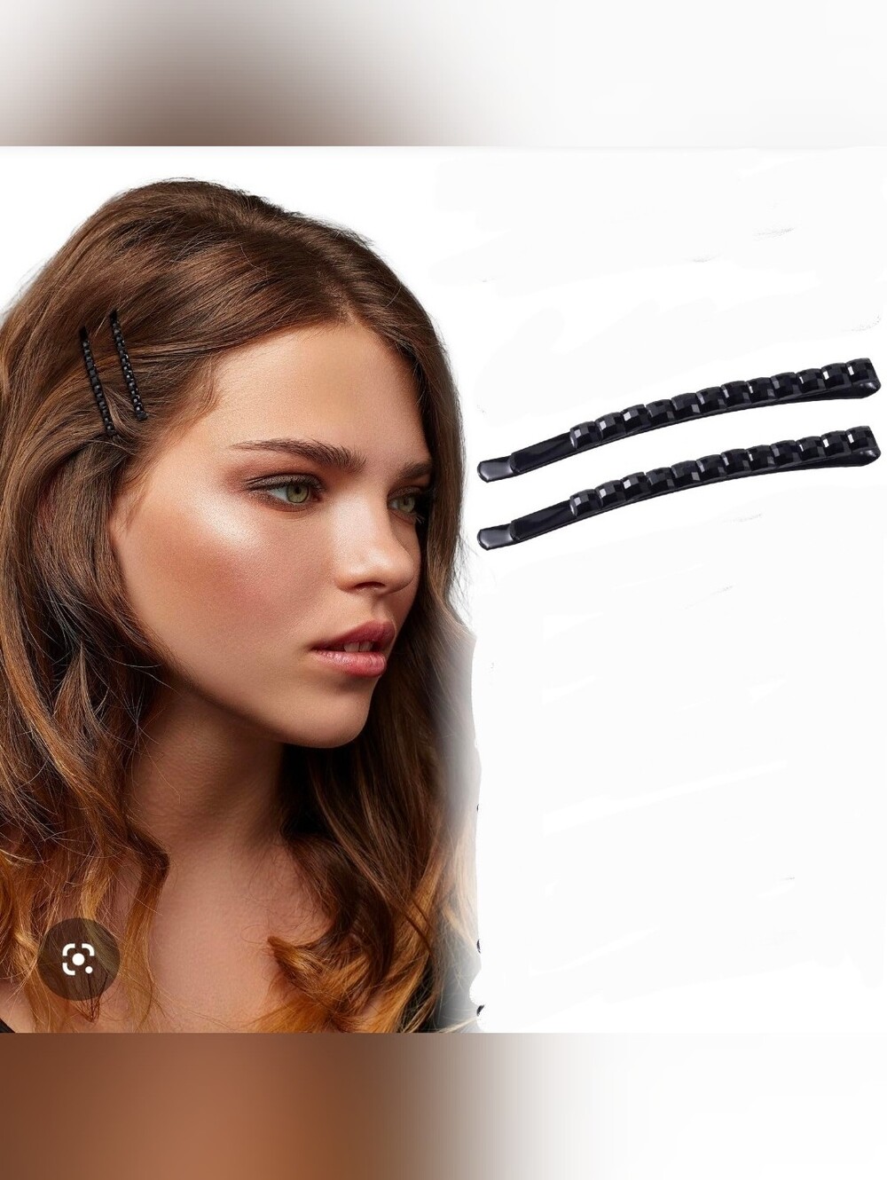 Black  Sparkly Rhinestone Decorative Hair Pins - Sleek Beaded Bobby Pins BNIB